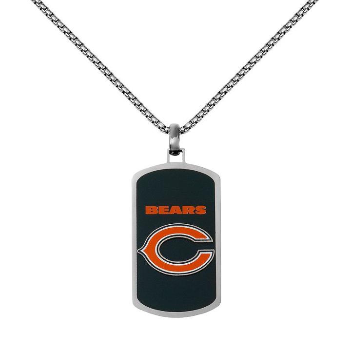 Men's Stainless Steel Chicago Bears Dog Tag Necklace, Silver