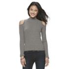 Juniors' So&reg; Mockneck Cold-shoulder Top, Girl's, Size: Small, Grey (charcoal)