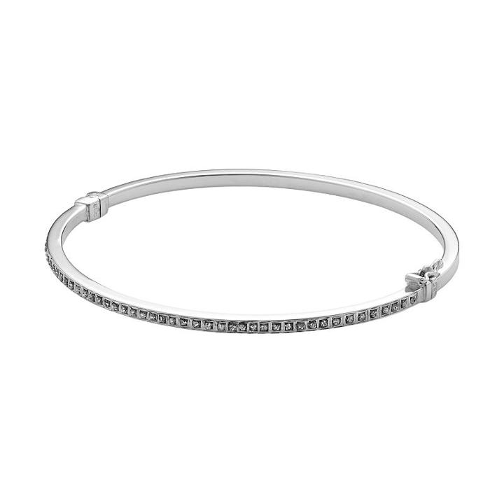 Diamond Mystique Sterling Silver Bangle Bracelet, Women's, Size: 7, White