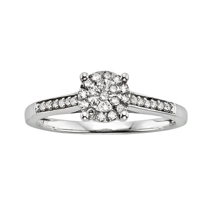 Diamond Brilliance Sterling Silver 1/5-ct. T.w. Diamond Ring, Women's, Size: 8, White