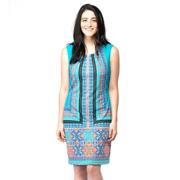 Women's Ile New York Printed Sheath Dress, Size: 18, Multicolor