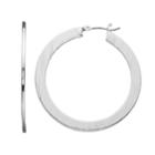 Napier Shiny Flat Tube Hoop Earrings, Women's, Silver