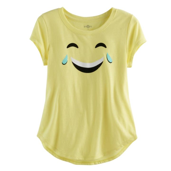 Girls Plus Size So&reg; Rolled Cuff Graphic Tee, Size: 12 1/2, Lt Yellow