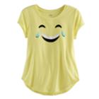 Girls Plus Size So&reg; Rolled Cuff Graphic Tee, Size: 12 1/2, Lt Yellow
