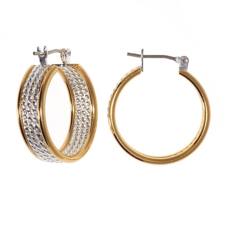 Apt. 9&reg; Two Tone Twist Rope Hoop Earrings, Women's, Multicolor