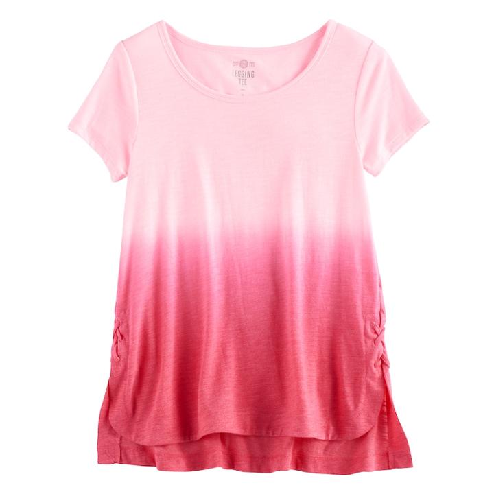 Girls 7-16 So&reg; Lace Up Wash Effect Tee, Size: 12, Light Pink