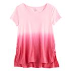 Girls 7-16 So&reg; Lace Up Wash Effect Tee, Size: 12, Light Pink