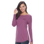 Women's Apt. 9&reg; Lurex Crewneck Tunic Sweater, Size: Xxl, Med Purple