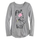 Girls 7-16 & Plus Size Mudd&reg; High-low Graphic Tee, Size: 16 1/2, Med Grey