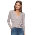 Women's Juicy Couture Faux-wrap Hooded Top, Size: Medium, Grey