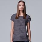 Women's Simply Vera Vera Wang Windy Jacquard Tee, Size: Medium, Grey
