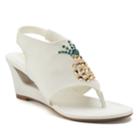 New York Transit Fancy Fruit Women's Wedge Sandals, Size: Medium (8.5), White