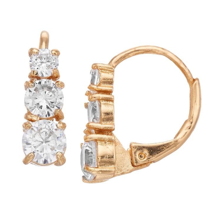 Dana Buchman Cubic Zirconia Huggie Hoop Earrings, Women's, Gold