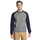 Men's Izod Advantage Sportflex Performance Colorblock Stretch Fleece Raglan Tee, Size: Small, Grey (charcoal)