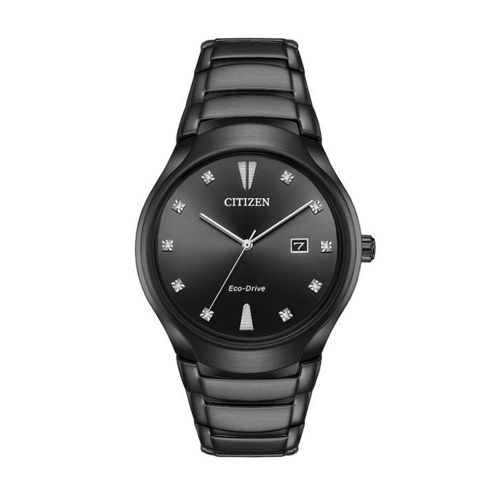 Citizen Eco-drive Men's Paradigm Diamond Accent Stainless Steel Watch, Size: Large, Black