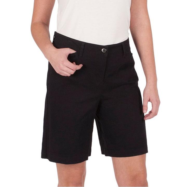 Women's Larry Levine Twill Shorts, Size: 12, Black