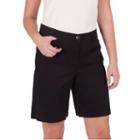 Women's Larry Levine Twill Shorts, Size: 12, Black