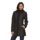 Women's Weathercast Quilted Mixed-media Walker Coat, Size: Xl, Black