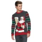 Men's Santa Drinking Beer Christmas Sweater, Size: Medium, Oxford