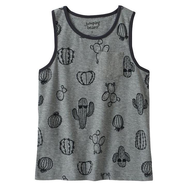 Boys 4-10 Jumping Beans&reg; Graphic Print Slubbed Pocket Tank Top, Boy's, Size: 8, Med Grey