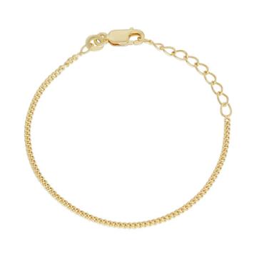 Junior Jewels Kids' Sterling Silver Curb Chain Bracelet, Girl's, Size: 4.5, Yellow