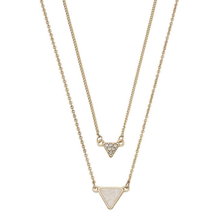 Lc Lauren Conrad Layered Triangle Necklace, Women's, White