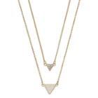 Lc Lauren Conrad Layered Triangle Necklace, Women's, White