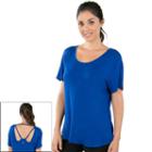 Women's Balance Collection Reina Strappy Back Tee, Size: Large, Med Blue