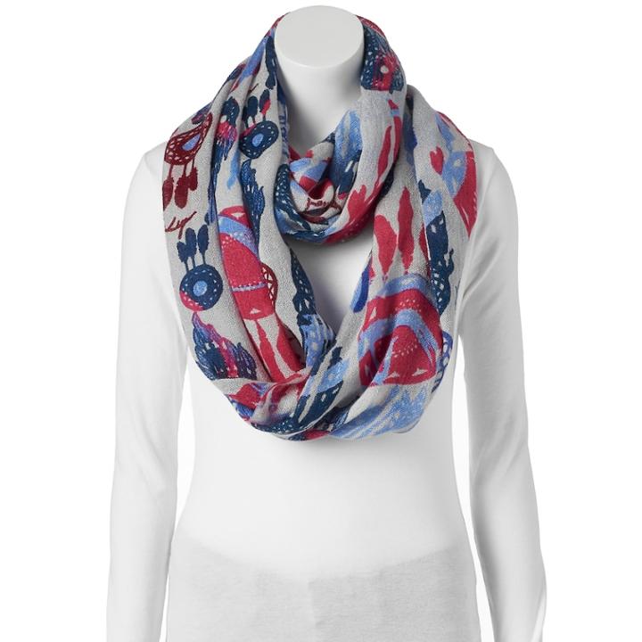 Love This Life Dream Catcher Infinity Scarf, Women's, Med Grey