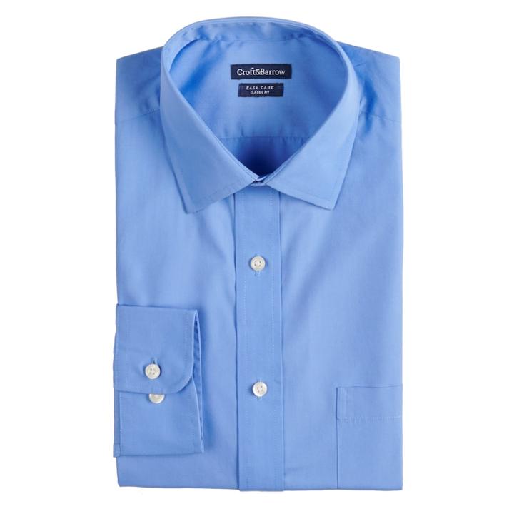 Big & Tall Croft & Barrow&reg; Regular-fit Easy-care Spread-collar Dress Shirt, Men's, Size: 18.5 38/9t, Blue