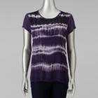 Women's Simply Vera Vera Wang Textured Mixed-media Top, Size: Xl, Drk Purple