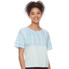 Juniors' So&reg; Sporty Crewneck Tee, Teens, Size: Large, Light Blue