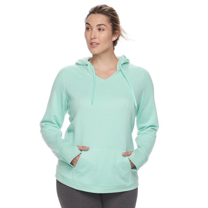 Plus Size Tek Gear&reg; Fleece-lined V-neck Hoodie, Women's, Size: 2xl, Med Green