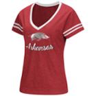 Women's Arkansas Razorbacks Varsity Tee, Size: Small, Dark Red