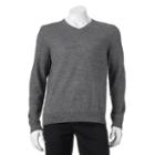 Big & Tall Apt. 9&reg; Modern-fit Merino V-neck Sweater, Men's, Size: 3xb, Med Grey