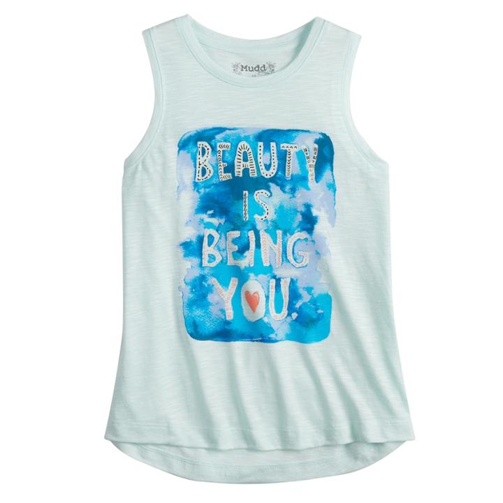 Girls 7-16 & Plus Size Mudd&reg; High-low Swing Tank Top, Size: 16, Light Blue