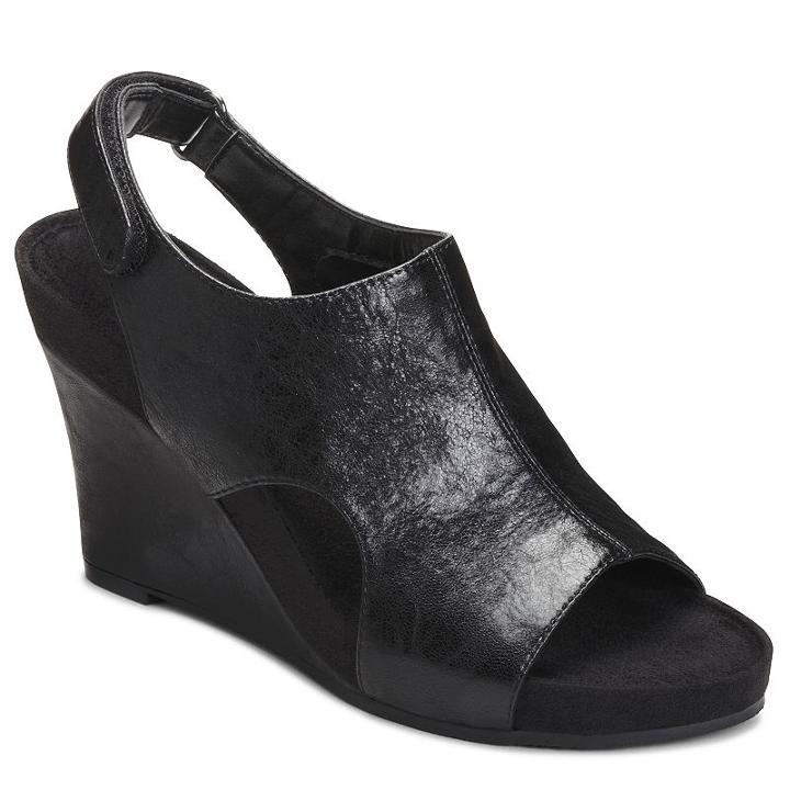 A2 By Aerosoles Chloud Plush Women's Slingback Wedges, Size: Medium (8), Black