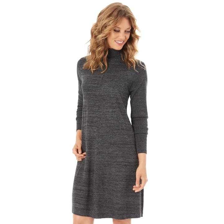 Women's Apt. 9&reg; Turtleneck Swing Dress, Size: Xl, Dark Grey