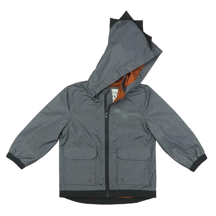 Boys 4-7 Carter's 3d Spike Dino Lightweight Rain Slicker Jacket, Size: 4, Grey