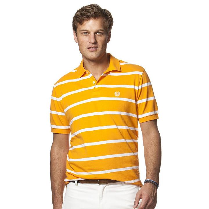 Big & Tall Chaps Classic-fit Striped Pique Polo, Men's, Size: Xxl Tall, Orange