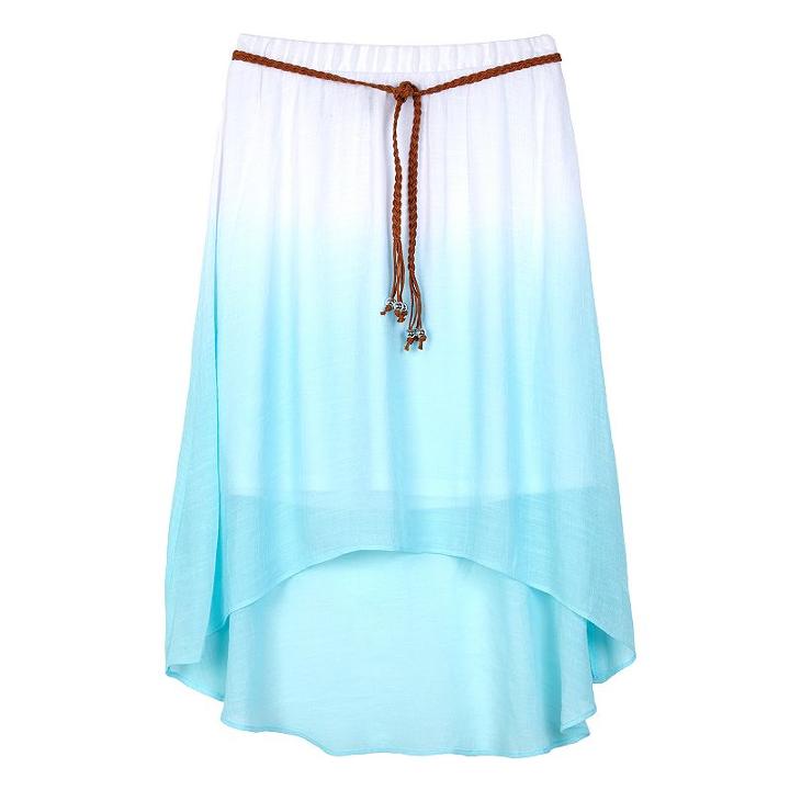 Girls 7-16 Iz Amy Byer Dip-dye Gauze Skirt With Belt, Girl's, Size: Small, Lt Green