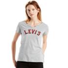 Women's Levi's Plaid Logo Tee, Size: Small, Grey