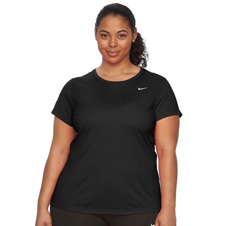 Plus Size Nike Ext Miler Dri-fit Crewneck Running Tee, Women's, Size: 2xl, Grey (charcoal)