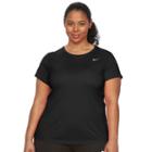 Plus Size Nike Ext Miler Dri-fit Crewneck Running Tee, Women's, Size: 2xl, Grey (charcoal)