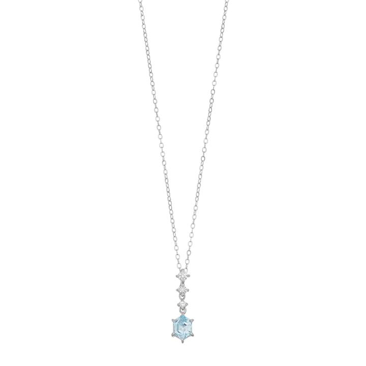 Sterling Silver Hexagon Cut Sky Blue Topaz Pendant Necklace, Women's, Size: 18