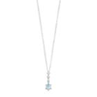 Sterling Silver Hexagon Cut Sky Blue Topaz Pendant Necklace, Women's, Size: 18