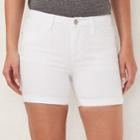 Women's Lc Lauren Conrad Mid-length Cuffed Jean Shorts, Size: 2, White