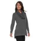 Women's Apt. 9&reg; Scarf Metallic Sweater, Size: Large, Med Grey