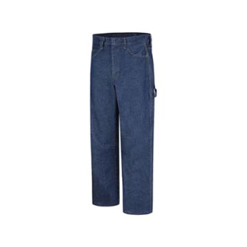 Men's Bulwark Fr Excel Fr Pre-washed Dungaree Jeans, Size: 42x32, Blue