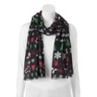 Apt. 9&reg; Christmas Fairisle Pashmina Oblong Scarf, Women's, Black